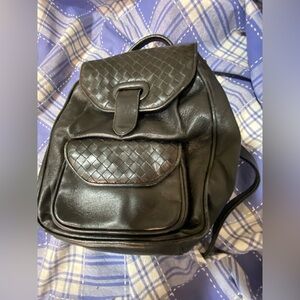 Fede leather weave backpack